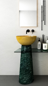 Yellow and Jade Marble Sink